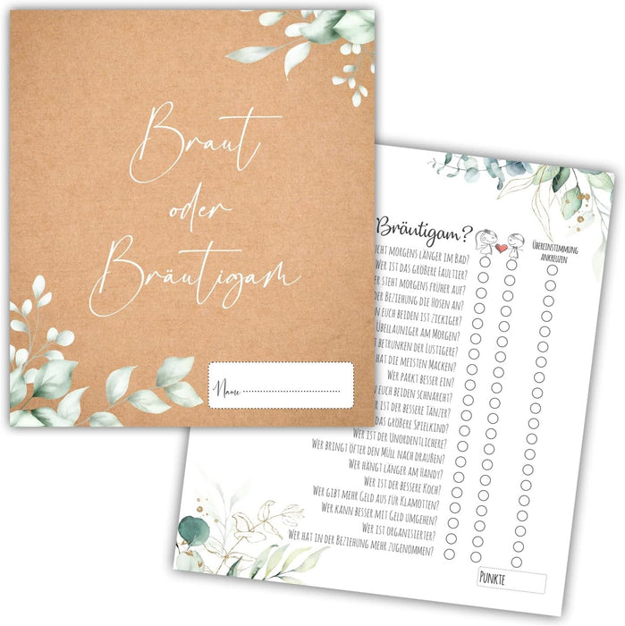 25 x Braut oder Bräutigam Hochzeitsquiz Hochzeitsspiel Hochzeitsspiele für Gäste Hochzeitsspiel Brautpaar Hochzeitsgeschenk Hochzeitsfeier Boho #H02
