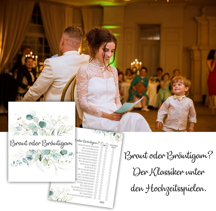 25 x Braut oder Bräutigam | Hochzeitsquiz Hochzeitsspiel | Hochzeitsgeschenk
