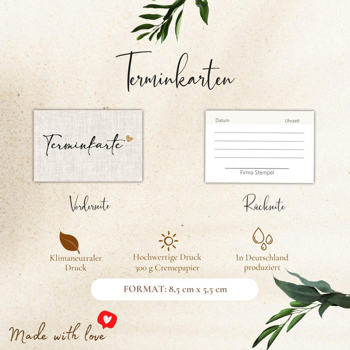 50 Terminkarten | Terminkarte für Nagelstudio Friseur Massage Kosmetik