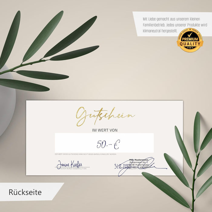 25 Blanko Gutscheine zum selber Ausfüllen