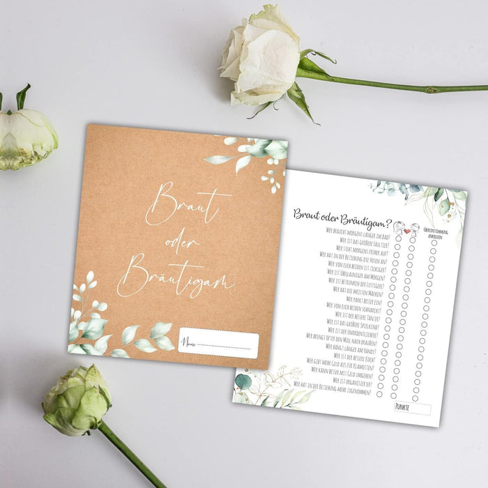25 x Braut oder Bräutigam Hochzeitsquiz Hochzeitsspiel Hochzeitsspiele für Gäste Hochzeitsspiel Brautpaar Hochzeitsgeschenk Hochzeitsfeier Boho #H02