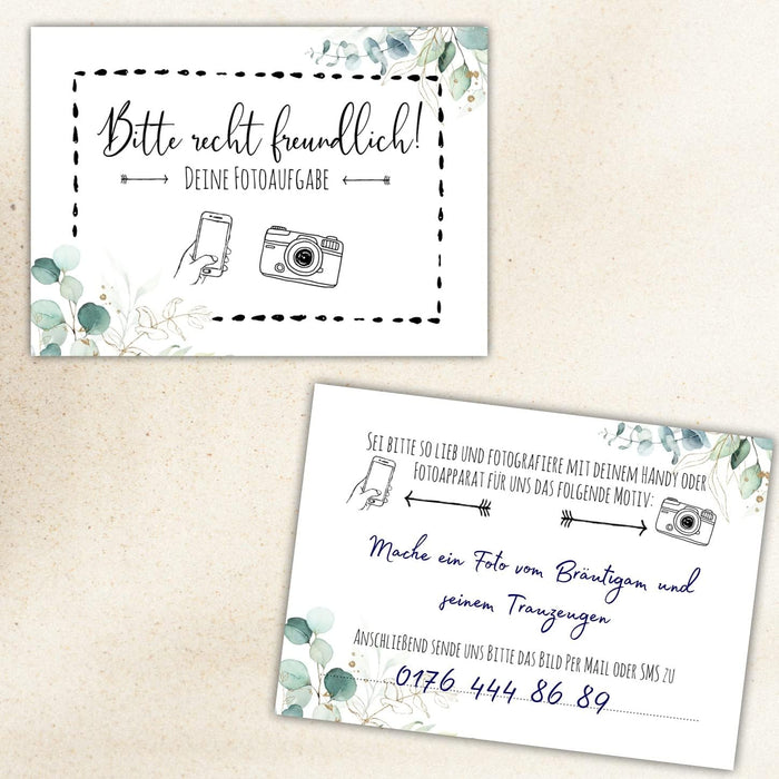 25er Set Fotoaufgabe Fotospiel Hochzeit