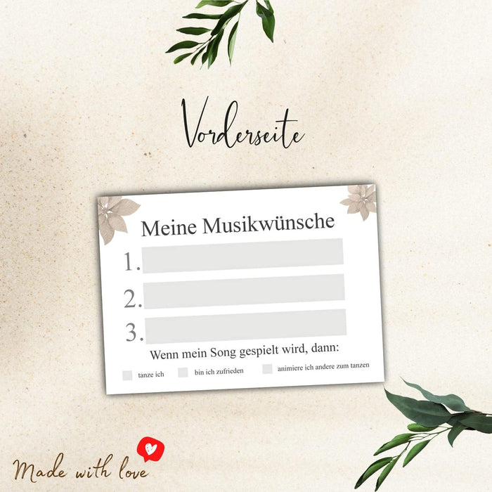 25 Musikwunschkarten Hochzeit Musikwunsch DJ Karten Musikwunschkarten Geburtstag Boho Musikwünsche Musikkarten Partykarten #G07