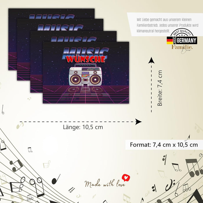 50 Musikwunschkarten Hochzeit Musikwunsch DJ Karten Musikwunschkarten Geburtstag Boho Musikwünsche Musikkarten Partykarten #G02