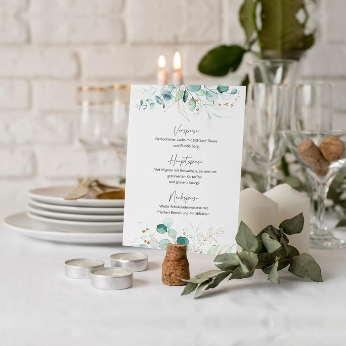 12 Stück Menükarten Hochzeit DIN A5