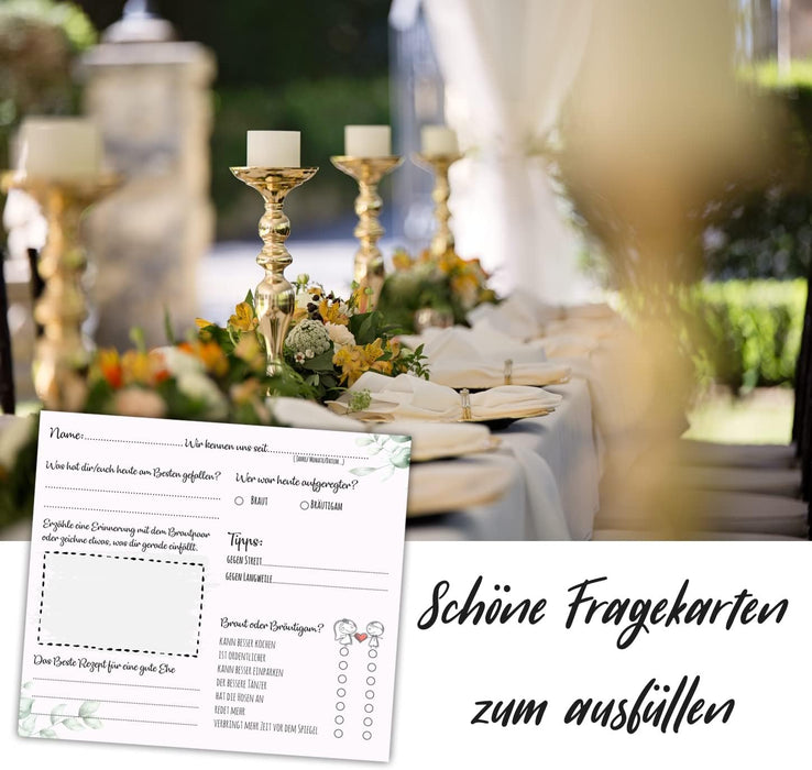 25 Gästekarten zur Hochzeit