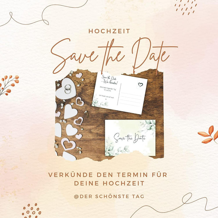 25 save the date Karten Hochzeit Wir heiraten Einladung Wedding Hochzeitsfeier Save the Date Postkarten Hochzeit Boho #A08
