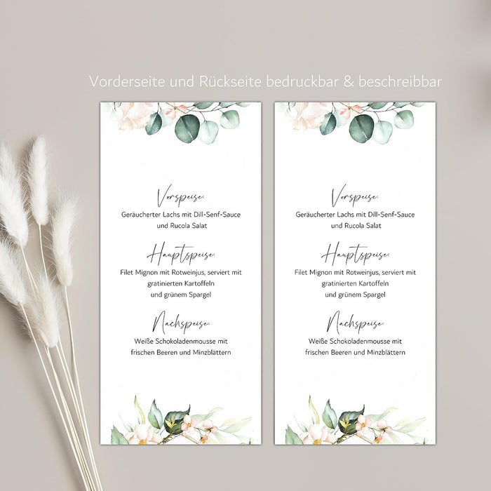 20 Menükarten Hochzeit DIN Lang