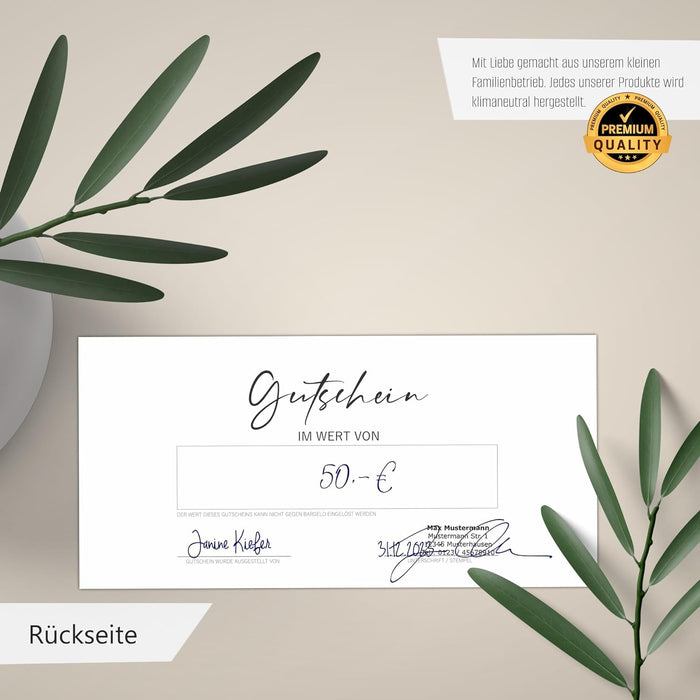 40 Blanko Gutscheine zum selber Ausfüllen