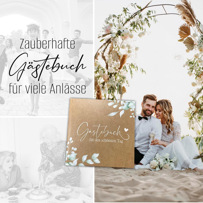 Boho Hochzeit Gästebuch Hochzeit Fotobuch Hochzeitsbuch Gäste Hochzeiten Geschenk blanko Hardcover, stabile Bindung Fadenheftung #D03