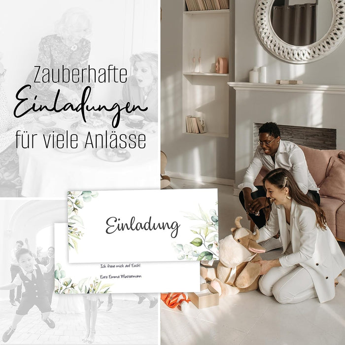 25 Einladungskarten DIN Lang