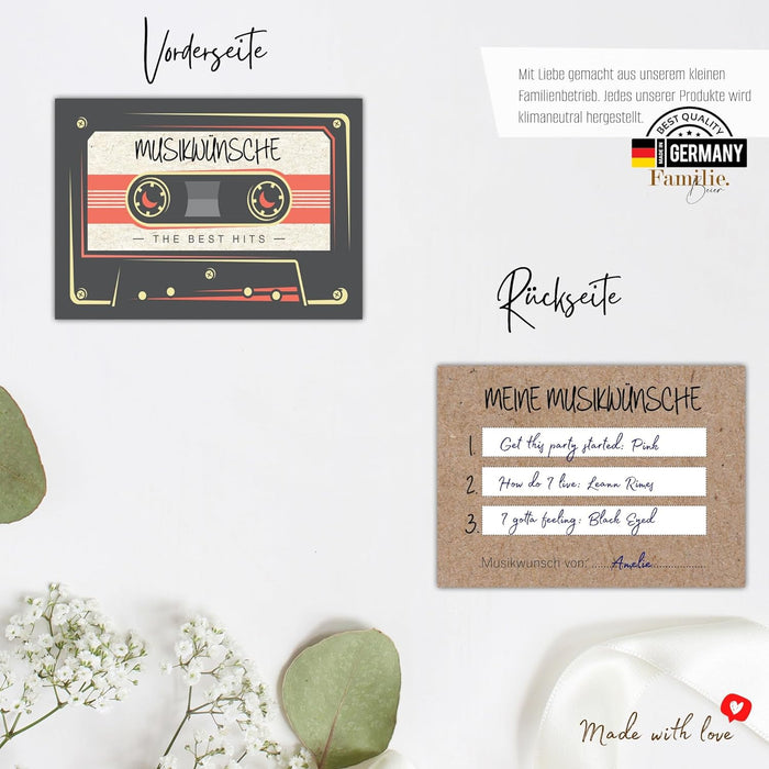 50 Retro Musikwunschkarten inkl. VIP Karten