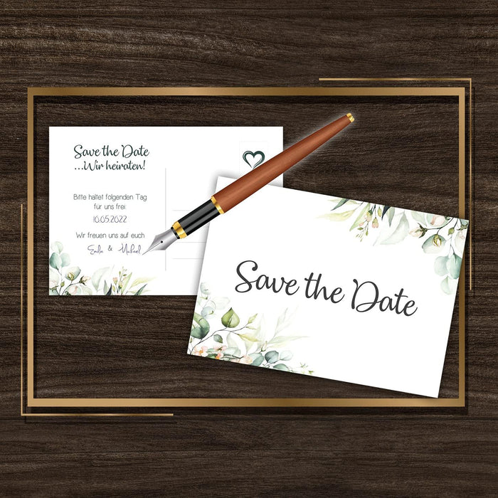 25 Save the Date Karten Hochzeit Wir heiraten Einladung Wedding Hochzeitsfeier Brautpaar Save the Date Postkarten Hochzeit Boho #A06