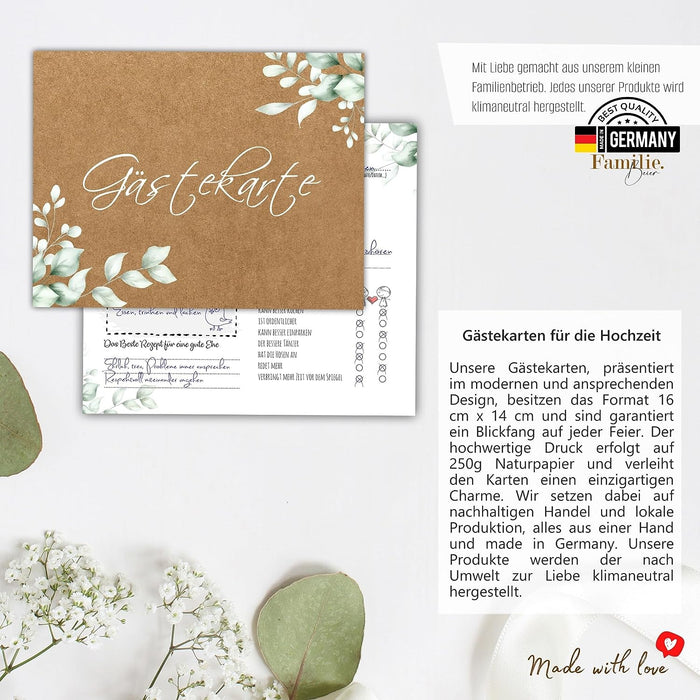 25er Set Schöne Gästekarten für Hochzeit Gästebuchkarten Hochzeitsspiel Hochzeitsgäste Gästebuchseiten Brautpaar Hochzeit Gästebuch Alternative Hochzeitsgästekarten #J05