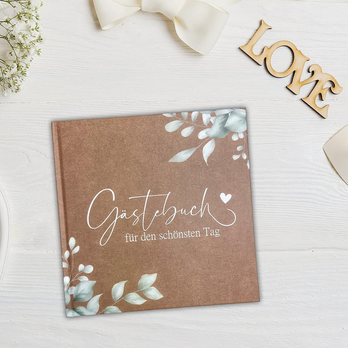 Boho Hochzeit Gästebuch Hochzeit Fotobuch Hochzeitsbuch Gäste Hochzeiten Geschenk blanko Hardcover, stabile Bindung Fadenheftung #D05
