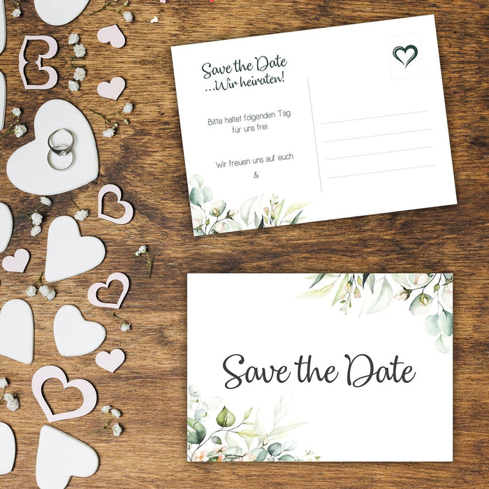 25 Save the Date Karten Hochzeit Wir heiraten Einladung Wedding Hochzeitsfeier Brautpaar Save the Date Postkarten Hochzeit Boho #A06
