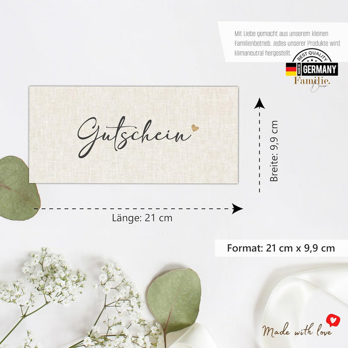 25 Blanko Gutscheine zum selbst Ausfüllen
