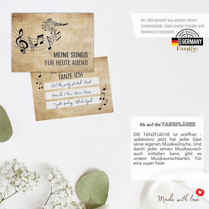 50 Vintage Musikwunschkarten inkl. VIP Karten