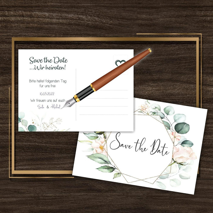 25 Save the Date Postkarten Hochzeit