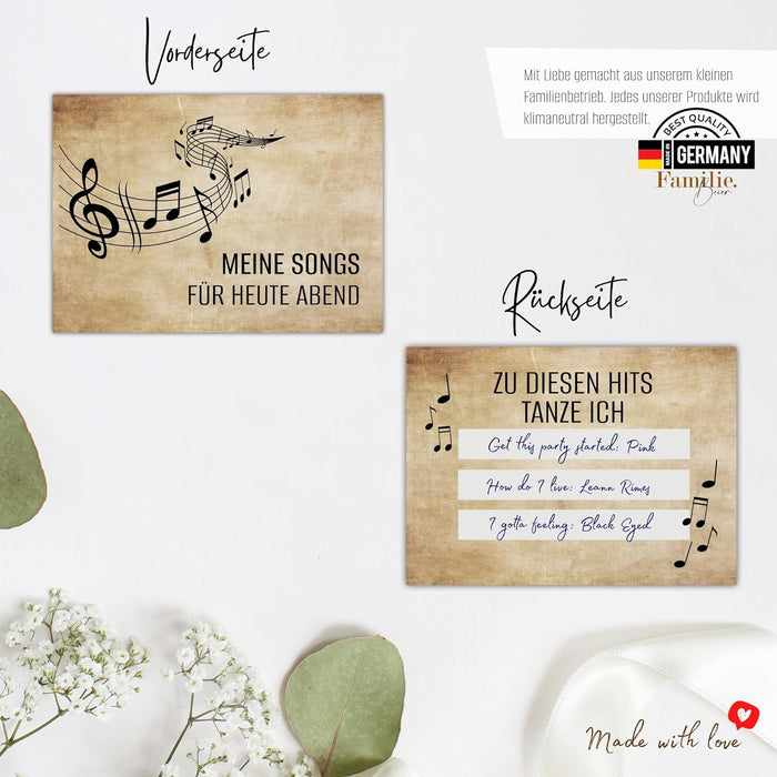 50 Vintage Musikwunschkarten inkl. VIP Karten