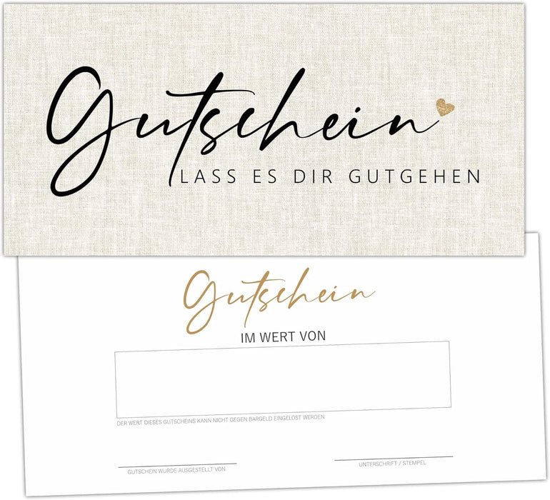 25 Blanko Gutscheine zum selber Ausfüllen