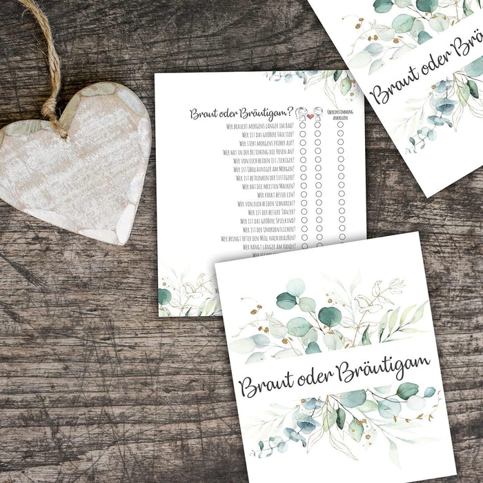 25 x Braut oder Bräutigam | Hochzeitsquiz Hochzeitsspiel | Hochzeitsgeschenk