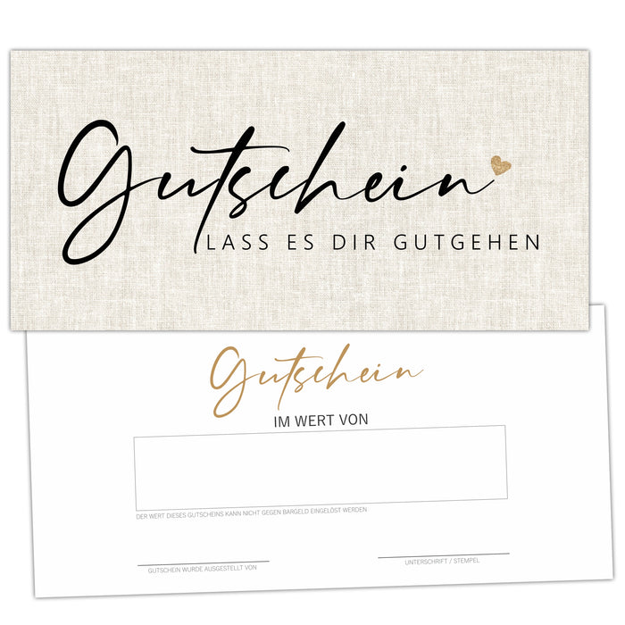 25 Blanko Gutscheine zum selber Ausfüllen