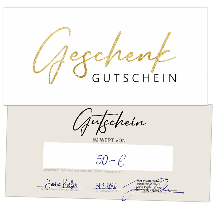 25 Blanko Gutscheine zum selbst Ausfüllen