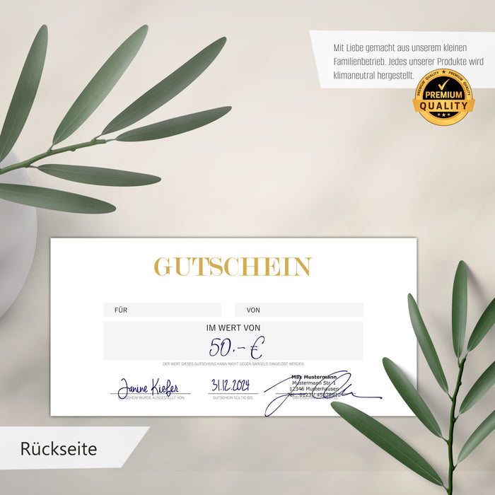22 Blanko Gutscheine zum selber Ausfüllen