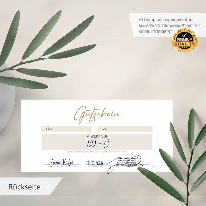 40 Blanko Gutscheine zum selbst Ausfüllen