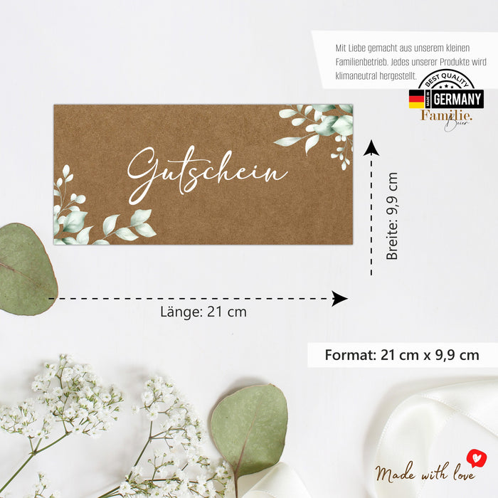 25 Blanko Gutscheine zum selber Ausfüllen