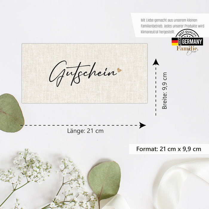 40 Blanko Gutscheine zum selbst Ausfüllen