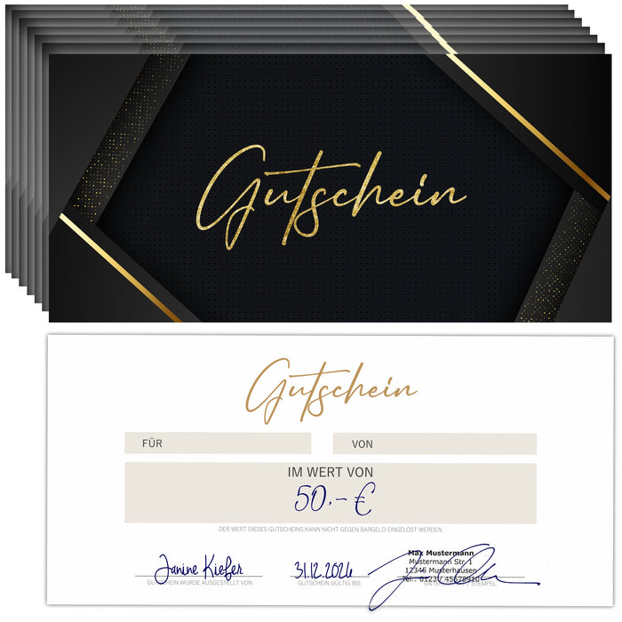 25 Blanko Gutscheine zum selber Ausfüllen