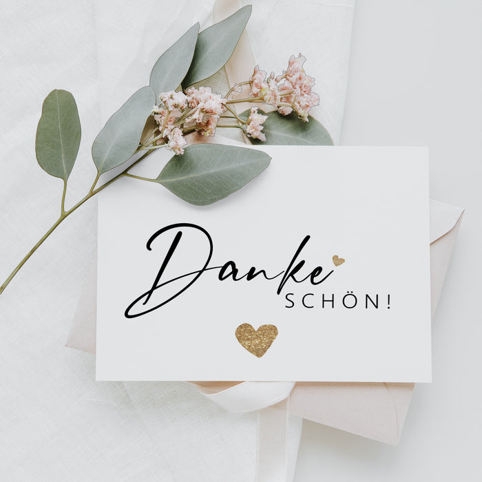 25 Dankeskarten auf 300g Cremepapier Danke Schön