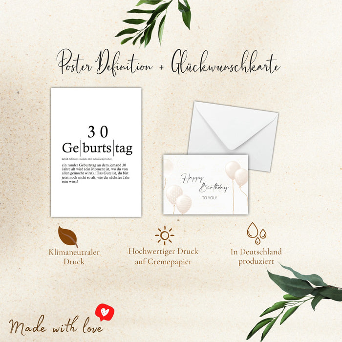 Perfekte Geschenkidee zum 30. Geburtstag für Frauen und Männer