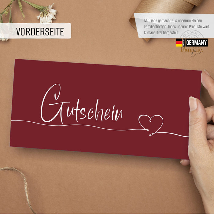 40 rote Blanko Gutscheine zum selber ausfüllen