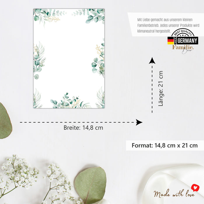 14 Menükarten Hochzeit DIN A5 Format