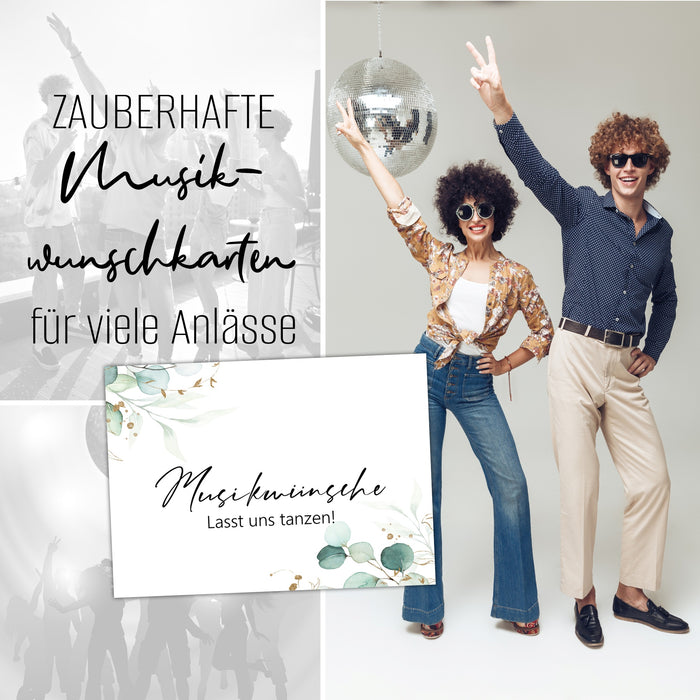 50 Musikwunschkarten Hochzeit | Geburtstag Musikwünsche DJ Karten | Partykarten