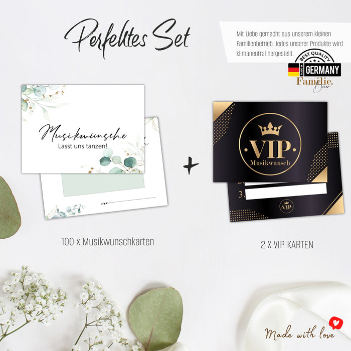 50 Musikwunschkarten Hochzeit | Geburtstag Musikwünsche DJ Karten | Partykarten