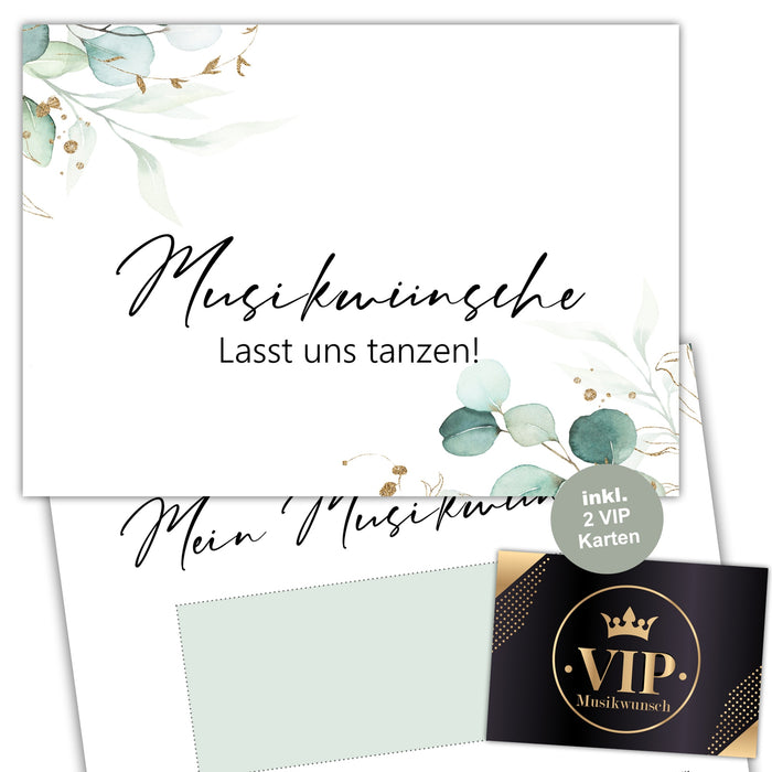 50 Musikwunschkarten Hochzeit | Geburtstag Musikwünsche DJ Karten | Partykarten
