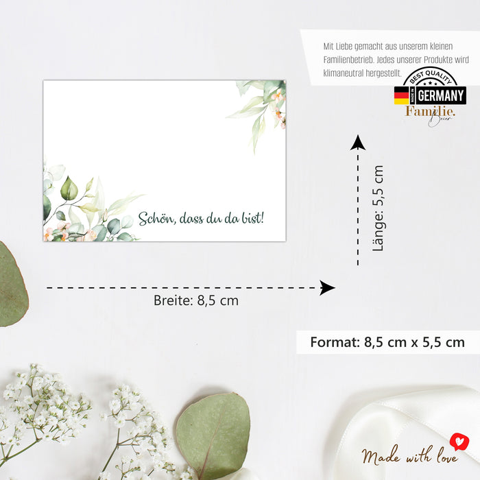 25 Tischkarten Hochzeit Namenskarten auf 300g Crempapier