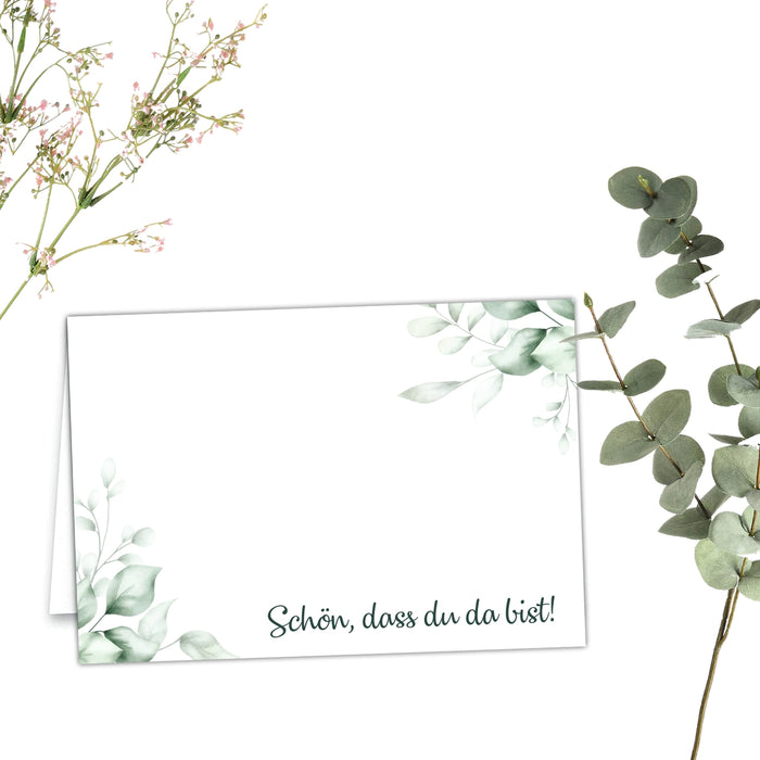 25 Tischkarten Hochzeit Namenskarten auf 300g Crempapier