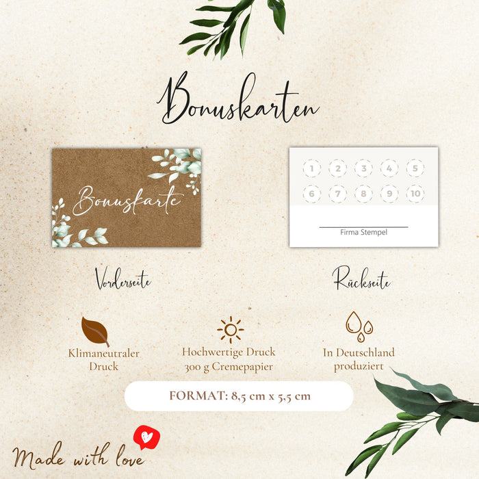 50 Bonuskarten | Stempelkarten für Nagelstudio | Friseur Massage Fußpflege Treuekarten