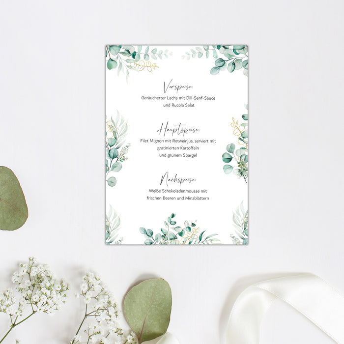 14 Menükarten Hochzeit DIN A5 Format