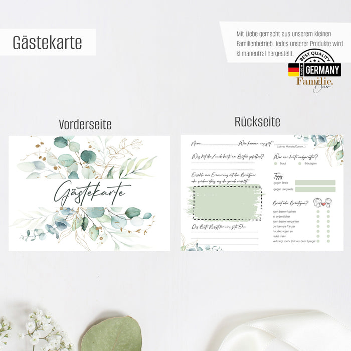 50 Tischkarten 25 Menükarten 50 Gastgeschenke 50 Gästekarte für die Hochzeit